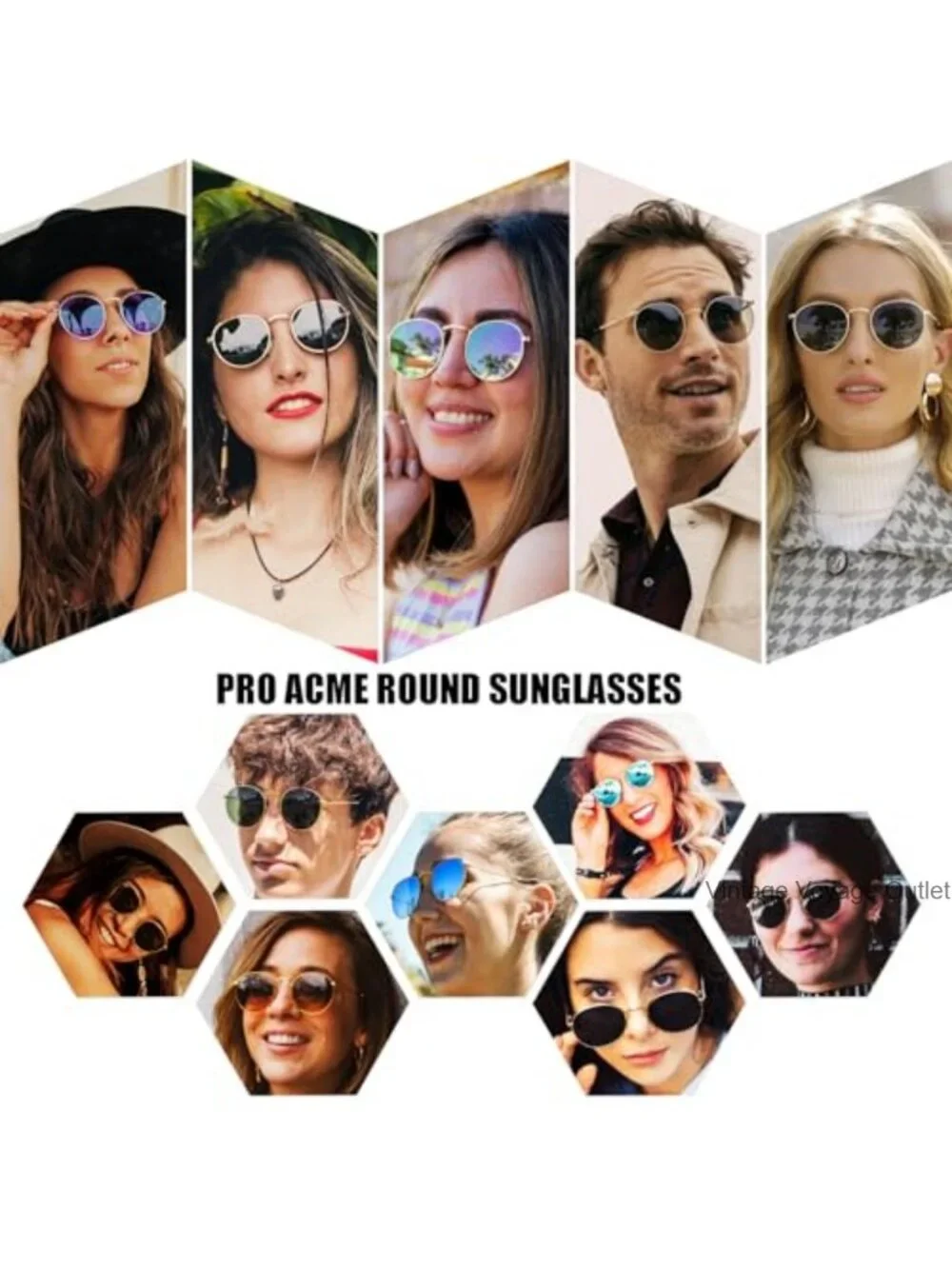 Small Round Metal Polarized Sunglasses Retro UV Protection